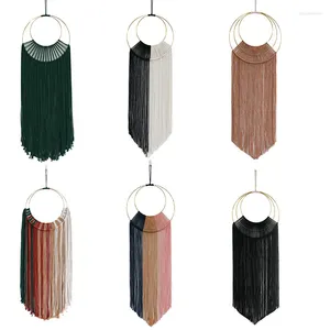 タペストリーズノルディックスタイルの織物タペストリー手織りのシンプルな吊り毛布大きなマクラメウォールリビングルーム装飾ペンダント