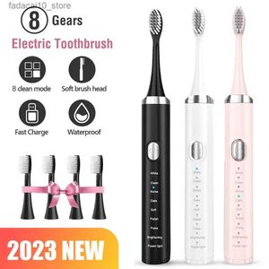 Toothbrush Electric sonic toothbrush USB charging for adult 360 day battery life with 4 replacement heads as a gift Q240202