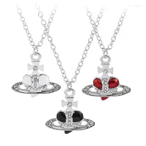 Ожерелья с подвесками, модное ожерелье «Любовь Сатурна» для женщин, серьги-гвоздики в стиле ретро, ювелирные изделия, металлическая цепочка для свитера с планетой, подарки, аксессуары