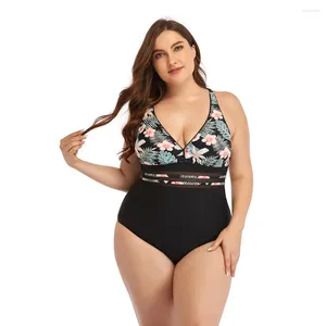 Kvinnors badkläder 2024 Sommartryckt baddräkt Fashion Plus Size Bikini Gathering Exponed One Piece For Sexy Bathing Suit Set