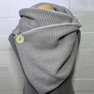 Etnisk kläder Fashion Knit Solid Scarf Multi-Purpose Casual Shawl Women Retro Button Accessory