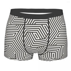 Underpants Funny Boxer Stripe Shorts Panties Men Underwear Black And White Mid Waist For Homme S-XXL