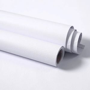 Självhäftande tapeter Dekorativ vinyl Matt White Adhesive Paper för vardagsrumsmöbler Vägg Köksskåp Dekoration PVC 240123