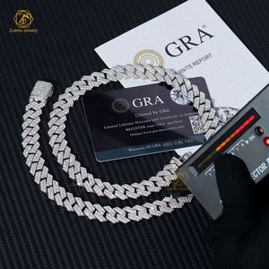 Partihandel Mens 925 Silver Monaco Halsband Hip Hop Oro Laminado 14K 10K Guldpläterad 12mm Miami Curb Cuban Link Chain för män