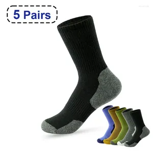 Men's Socks 2024 Autumn And Spring Sports Casual Color Matching Thick Warm Breathable High Quality 5 Pairs EU 38-43