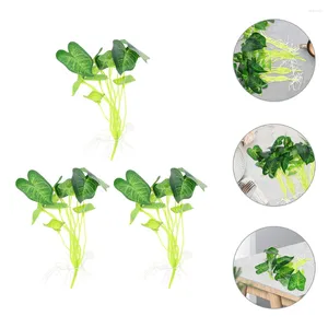 Decorative Flowers 3 Pcs Decorations Imitation Plants Fake Leaves Stems Simulation Adornment Lifelike Small Green Artificial For