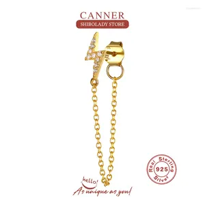 Stud Earrings 925 Sterling Silver Chain Tassel For Women 1pcs Gold Color Sunflower/Lightning/Snake Fashion Jewelry