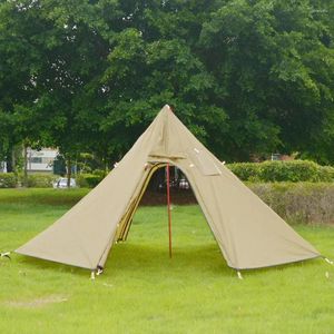 Tält och skyddsrum Ultralight Camping Vandring Pyramidtält med skorstenens vattentätt utomhus teepee-backpacking för 3-4 personer