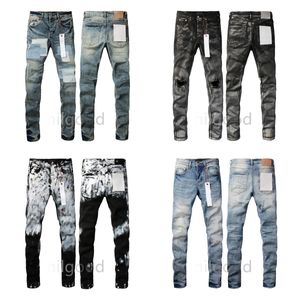 Calças de brim roxas para homens calças masculinas calças jeans tendências angustiado preto rasgado motociclista slim fit motocicleta mans empilhados jeans homens baggy jeans buraco