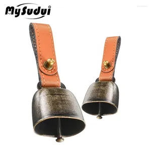 Dog Apparel Mysudui Metal Bells Leather Pet Collars Cowhide Strap With Bell Outdoor Sound Tracking Locator For Training Supplies Cat