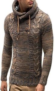 Men039S Spring Dwon -Tone Sweter Pullover Mężczyznę Knitt z kapturem Luksusowy kabel Bluza Knitwear Knitwear Zimowe ubrania1682431