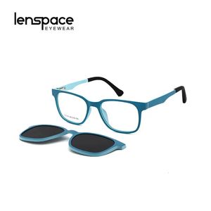 Magnetic Square Glasses Clipon Flexible Protective Children Sunglasses Men Frame Myopia Female Eyeglasses Frames 240119