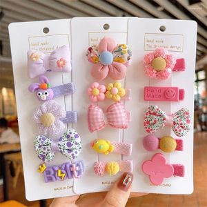 Hårtillbehör 3st/Set Girls Cute Chiffon Yarn Bow Hairn Pins Kids Sweet Ornament pannband Clip Barrettes Fashion