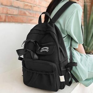 Schultaschen, weiblicher Bogen, Kawaii-Studententasche, Damenmode, Damen, Laptop, Teenager, College-Rucksack, süßes Mädchen, Reisebuch, trendig