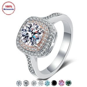 Passed Diamond Test 1ct D Color 925 Sterling Silver Ring Womens Wedding Jewelry Engagement Rings 240201