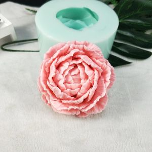 Baking Moulds HC0209 3D Peony Flower Silicone Candle Mold Clay Soap Fondant Chocolate Cake Decoration Tool