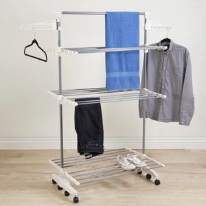 Hangers Heavy Duty 3 Tier Laundry Rack- Stainless Steel Clothing Shelf For Indoor/Outdoor Use