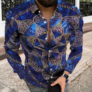 Camisas de vestido masculinas moda luxo festa terno lapela camisa manga longa roupas na moda botão até 2024 plus size