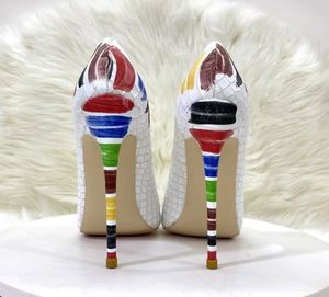 Women Printed Classics High Shoes Cm Designer Dress Gradient Color Thin Multi Leather Heels Pigalle Woman