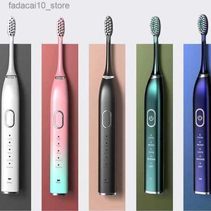 Toothbrush Ultrasonic Electric Toothbrush USB Rechargeable for Adults Teeth Whitening 5Mode Sonic Tooth Brushes Smart Timer with Travel Box Q240202