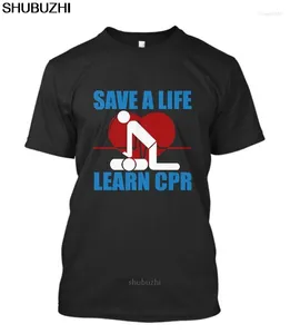 Men's T Shirts SAVE A LIFE LEARN CPR EMT EMS Paramedic Mens Black T-Shirt Gift Print Hip Hop Tee Shirt ARRIVAL Tees Sbz8521