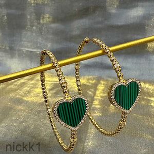 Yumm Imported Imitated Malachite Love Earrings S925 Sterling Silver Fashion Light Luxury Personalized Womens Jewelry FestivalギフトPTJR