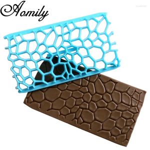 Baking Moulds Aomily Stone Shaped Road Cake Chocolate Fondant Mold Plastic Printing Biscuits Cookies Decoration Embosser Gum Paste Cutter