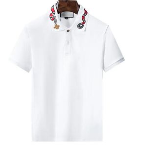 Camisa polo estilista masculina/feminina de luxo itália roupas masculinas manga curta moda casual bordado cobra abelha masculina verão polo camiseta