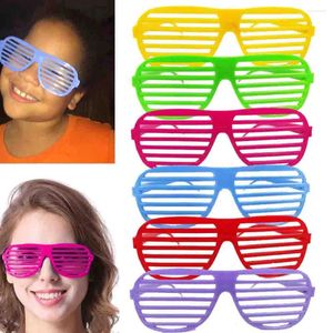 Party Decoration 12 Packs Shutter Glasses Shades Sunglasses Eyewear Props Neon Slotted Disco 70s 80s Themed Birthday Supplies