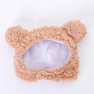 Dog Apparel Soft Fluffy Pet Hat Cosplay Cap Fleece Cat Headwear Headgear Supplies Easy-wearing Winter Cartoon