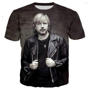 Erkek Tişörtleri 3D Baskı Pop Şarkıcı Renaud Schan Rock T-Shirt Erkek Kadın Gündelik Sokak Giyim Hip Hop Kıyafetleri Harajuku Tops