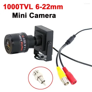 1000TVL/700TVL 6-22mm Varifocal Lens Metal Mini Camera Manual Justerbar med RCA-adapter CCTV-bil förbi