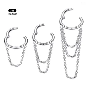 Brincos de argola VOJO G23 titânio 16G cartilagem helix piercing joias corrente de aço inoxidável pendente para mulheres