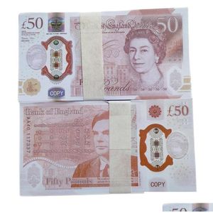 Gry nowatorskie Prop Money Copy Banknote Partia Fake Toys UK Funts GBP British10 20 50 EUR Pamięci bilet Faux Billet Notes Toy F Dhw3Y