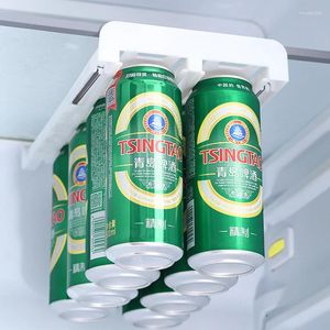Kök förvaring Kylskåp dryck kan mousserande vatten öl dryck dispenser dubbel rad hållare sodakontainder kylskåp arrangör