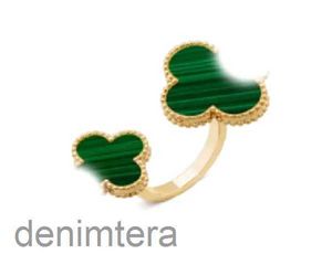 Klasyczny pierścień koniczyny Diamond Butterfly Rings Designerka kobiety Man Love Gold Srebrzysty Chrome Heart Valentines Mothers Prezent E4j2