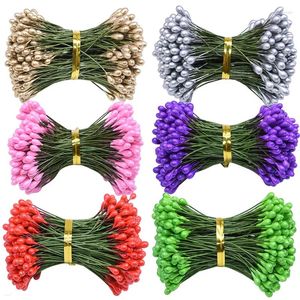 Decorative Flowers 260pc Artificial Flower Double Heads Stamen Pistil Wedding Christmas Decor Scrapbooking DIY Craft Accessories