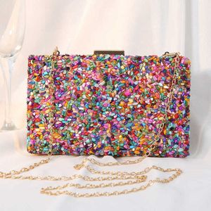 2023 New Handheld Bag Banquet Evening Bag Handmade Shell Inlaid 다이아몬드 패션 이브닝 드레스 핸드 헬드 가방 240203