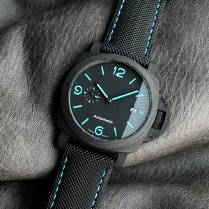 Vs fabrik högkvalitativ klocka PAM01661 Titta på kolfiberfodral Black Dial 9010 Automatisk mekanisk rörelse 44mm