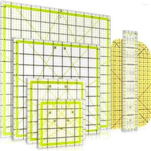 Portachiavi 6 pezzi righello per quilting quadrato tessuto acrilico taglio pennarello trasparente stiratura2639