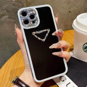 iPhone 15 Pro Max Designer Diamond Telefon dla Apple 14 Plus 13 12 11 Luksusowy Bling Rhinestone Glitter Chromed Mirror Pełne ciało błyszczące tylne okładki Coque Fundas PIC3