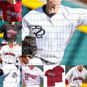 NCAA 2024 Gamecocks College Maglie da baseball Noah Campbell 3 Brady Allen 5 TJ Hopkins 11 Andrew Eyster 41 Cole Ganopulos Bianco Alto