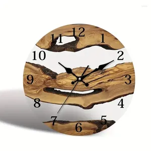 Orologi da parete Decorazione della stanza dell'orologio alla moda e silenziosa Struttura con venature del legno con acrilico trasparente