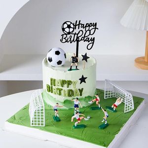 Cake Tools Soccer Game Football Decoration Happy Birthday Party Model Boy Children Topper Cupcake Supplies Decor Baking