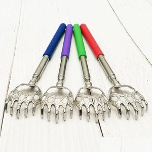 Outras organizações de limpeza Telescópica Bear Garra Back Scratcher Fácil de cair Suprimentos saudáveis ​​Scraters de aço inoxidável H Dhhyd