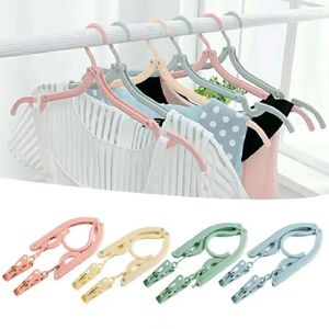 Hangers Foldable Travel With Clips Portable Plastic Drying Clothes Hanger Home Accessories Space Saving Storage Tools