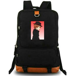 Nakahara Chuuya Rucksack Bungo Stray Dogs Tagesrucksack Schultasche Rucksack mit Cartoon-Print Freizeitschultasche Laptop-Tagesrucksack