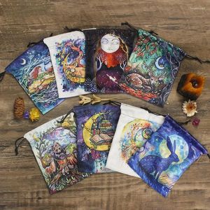 Storage Bags Tarot Card Bag Velvet Oracle Pouch Animals Rabbit For Cards Rune Dice Crystal Jewelry Drawstring Pouches