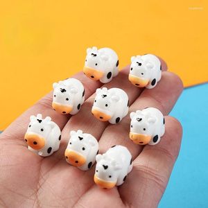 Estatuetas decorativas 10 peças kawaii 3d resina mini vacas itens de casa de bonecas em miniatura para decoração coisas figuras estátuas decoração de quarto esculturas