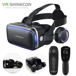 VR Shinecon 60ヘッドフォンバージョン3D仮想リアリティステレオヘルメットヘッドセットIOS Android 240130のリモートコントロール付き